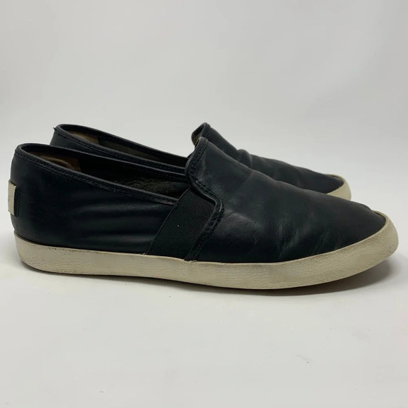 Frye Dylan Slip On Sneakers in Black Leather Size 8.5‎ - Picture 4 of 8